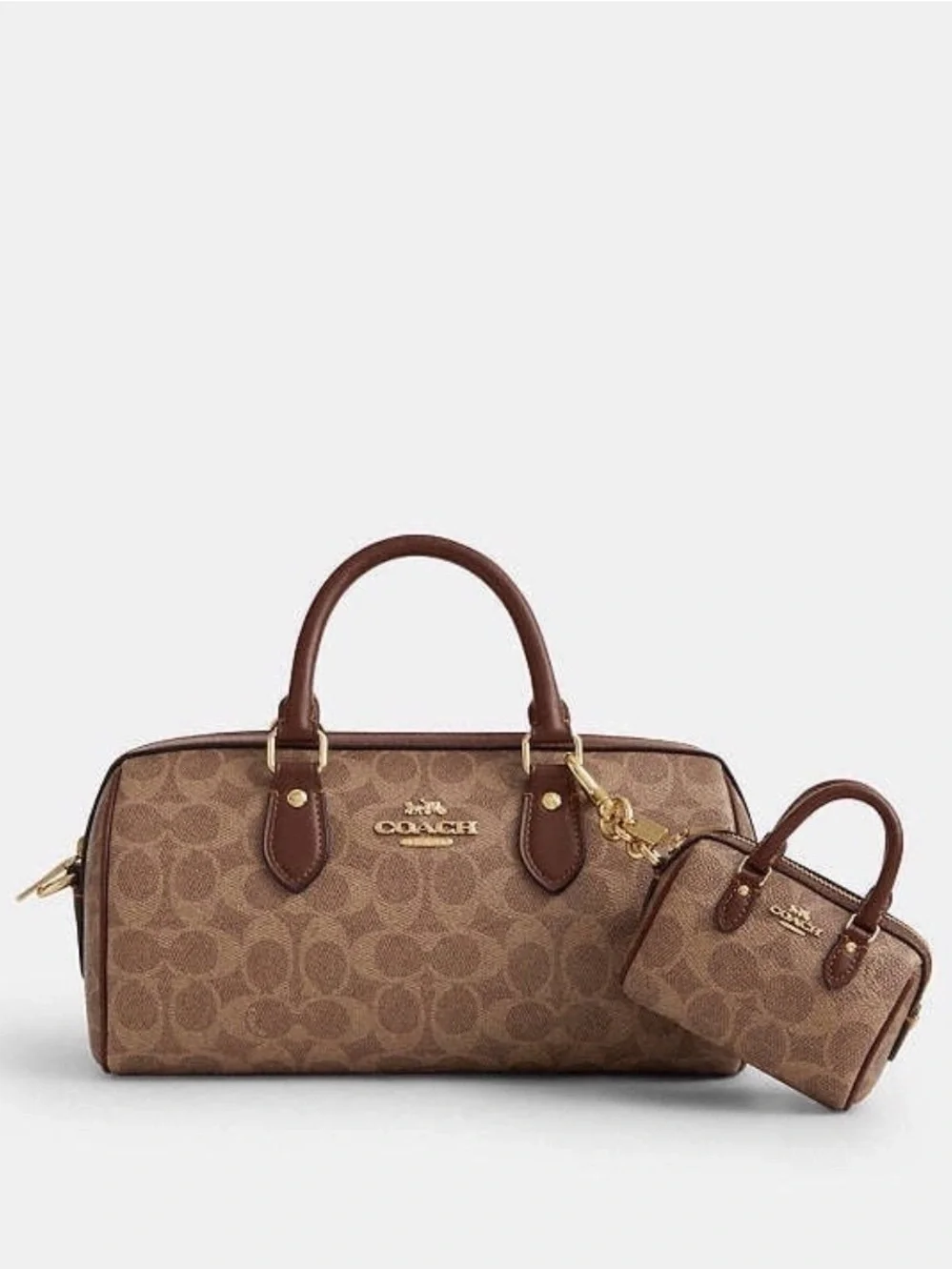 Coach Mini Rowan Bag Charm In Signature Canvas  NWT